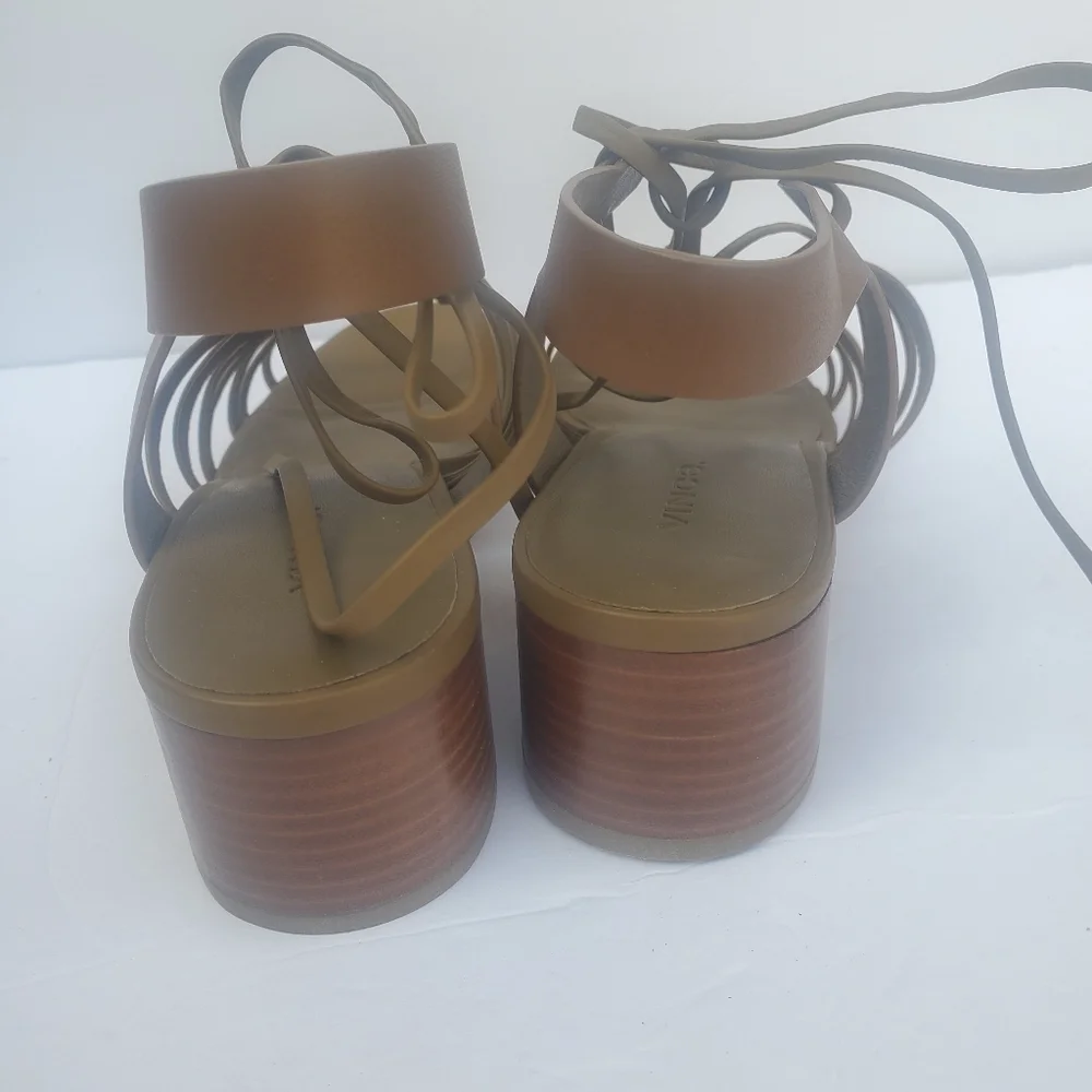 Vince Woman's Beaumont Knotted Leather Gladiator Strappy Sandals Brown Sz 10M - Picture 9 of 14